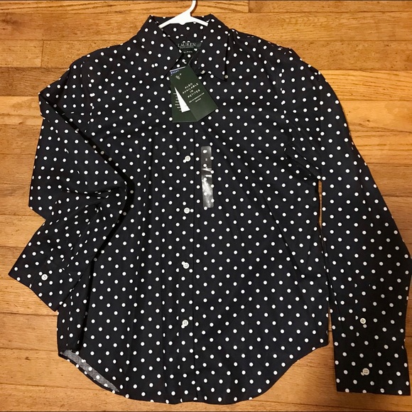 NEW Lauren by Ralph Lauren navy blue shirt - Picture 1 of 2